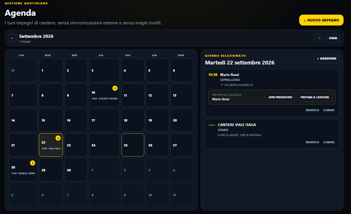 Agenda operativa Mister Cantiere