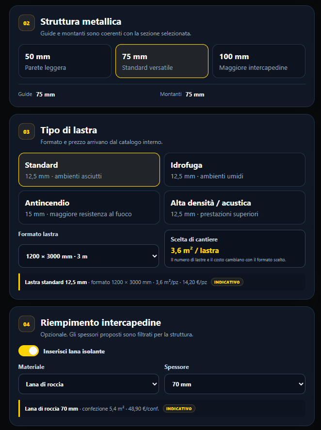 CONFIGURA MATERIALI E STRUTTURA