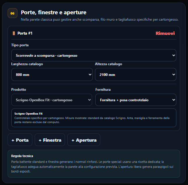 AGGIUNGI PORTE E APERTURE